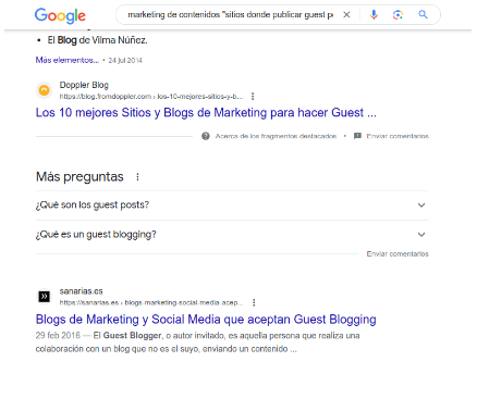 Cómo buscar en Google listado que aceptan guest posting