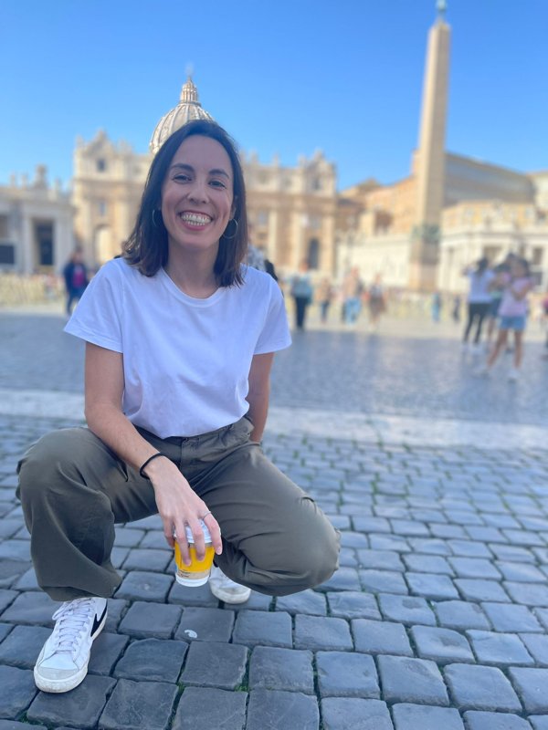 Alicia Carrasco durante un viaje a Roma
